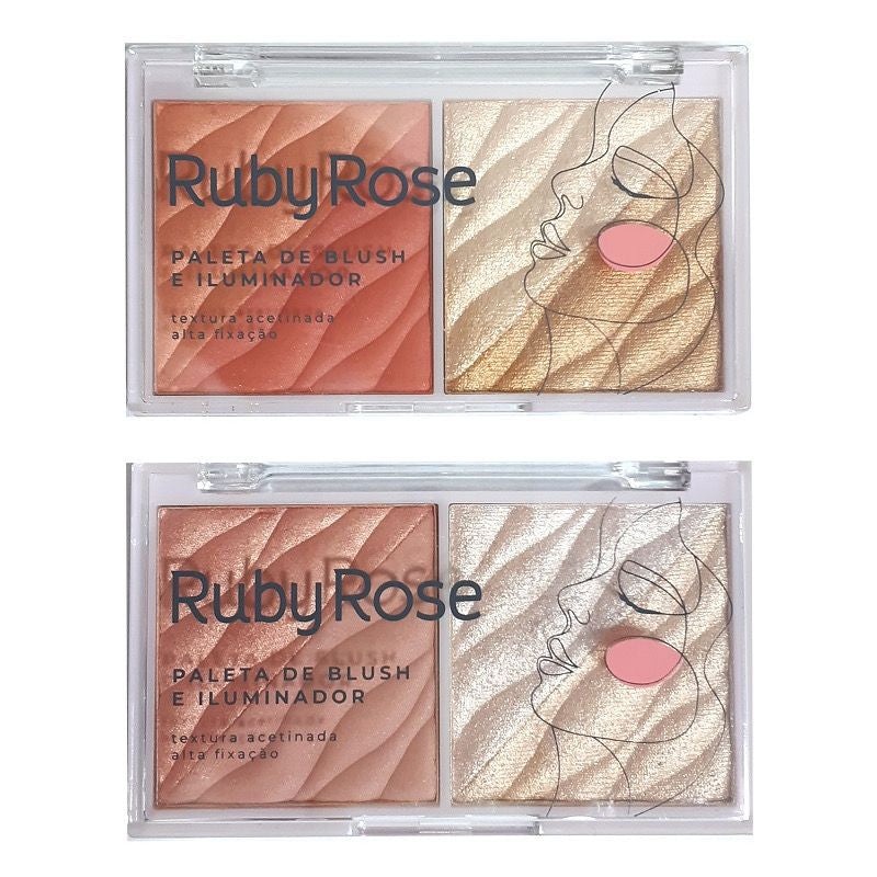 Ruby rose blush&highlighter palette Hb-7533 1