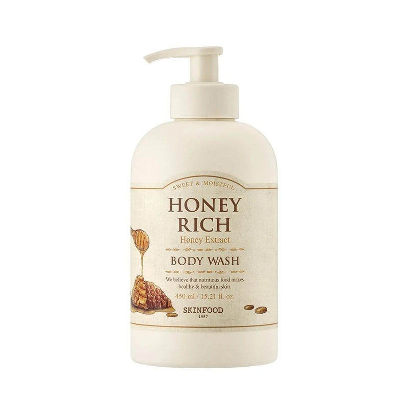 SKINFOOD Honey Rich Body Wash  450ml | Moisturising Cleanse with Honey-Infused Bubbles