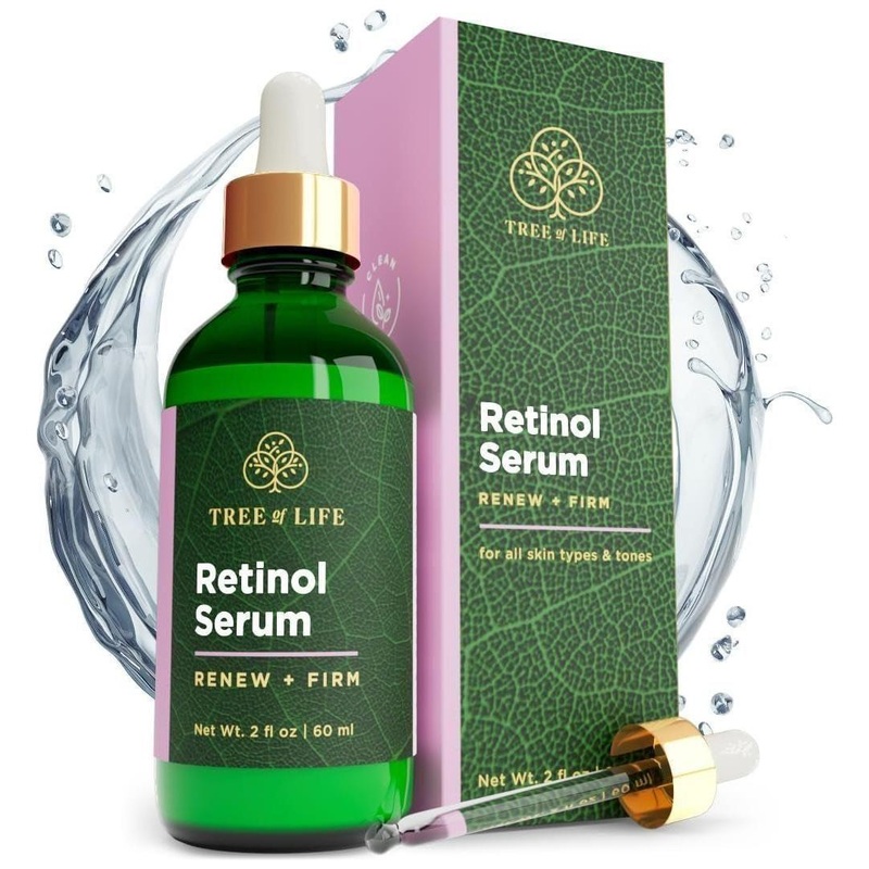 Tree of Life Retinol Serum with Hydrating Hyaluronic Acid  60ml | Fade Fine Lines, Brighten & Smooth Skin Retinol Serum 2 Fl Oz (Pack Of 1)