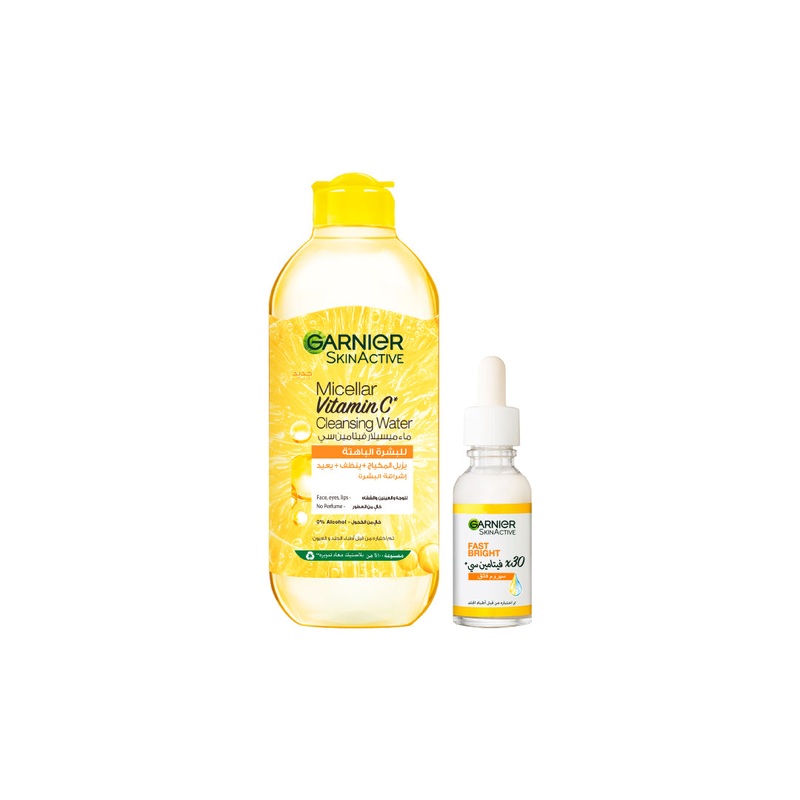 -15% Garnier 400mL Vitamin C Micellar Water + Vitamin C Serum