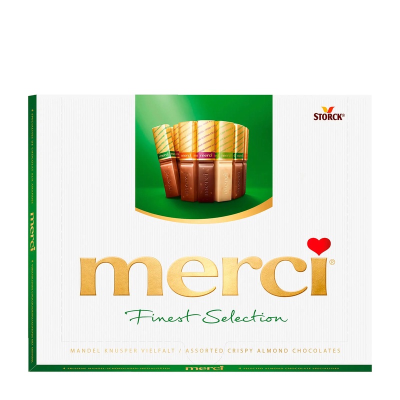 merci Finest Selection Almond Crunch Variety Chocolate Bars, 250 g