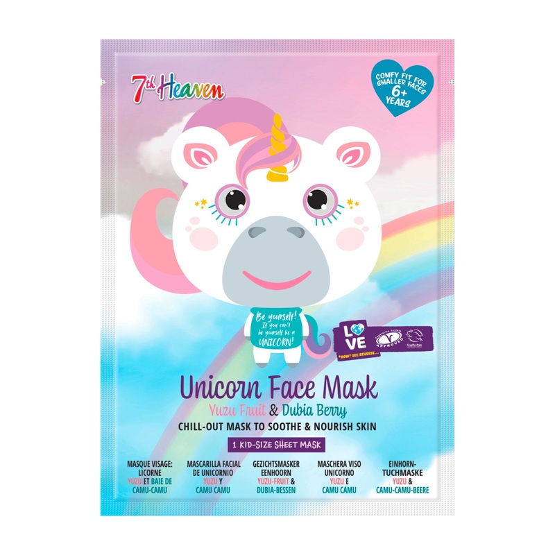7th Heaven Unicorn yuzu fruit & dubia berry sheet mask, 1 Count