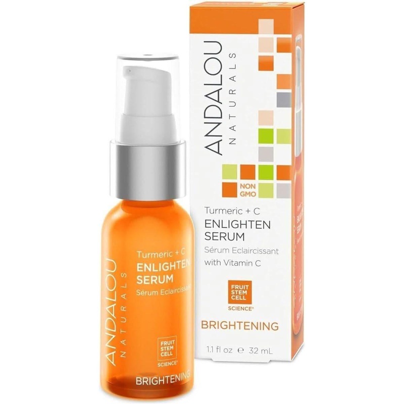 Andalou Naturals Turmeric + C Enlighten Serum  32ml | Brightening Face Serum for Even Skin Tone & Glowing Complexion
