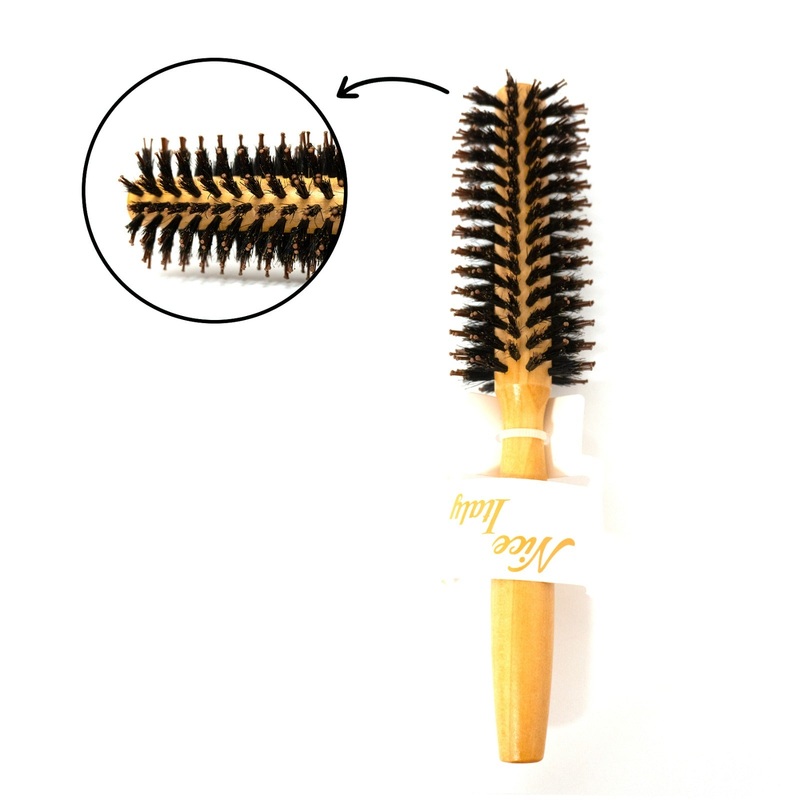 Hair Roller Comb With  Wooden Handle