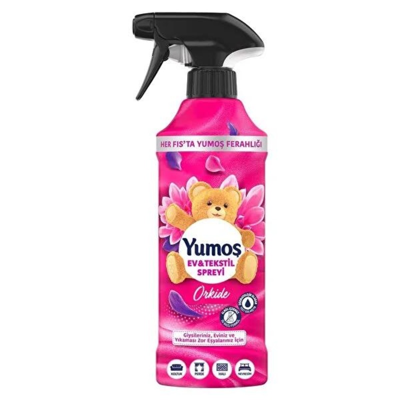 Yumo_ Orchid Home & Textile Spray: Refreshing Orchid Scent – Odor Eliminator for Sofas, Curtains, Rugs – 15.22 fl oz