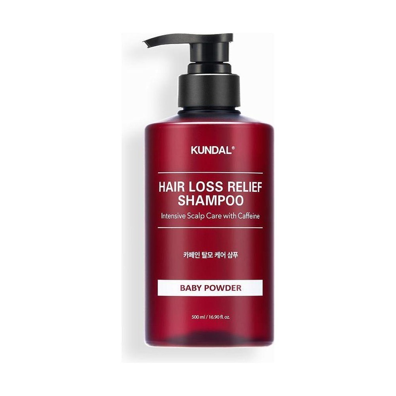 KUNDAL Hair Loss Relief Shampoo with Caffeine  500ml | Baby Powder | Intensive Scalp Care & Strengthening