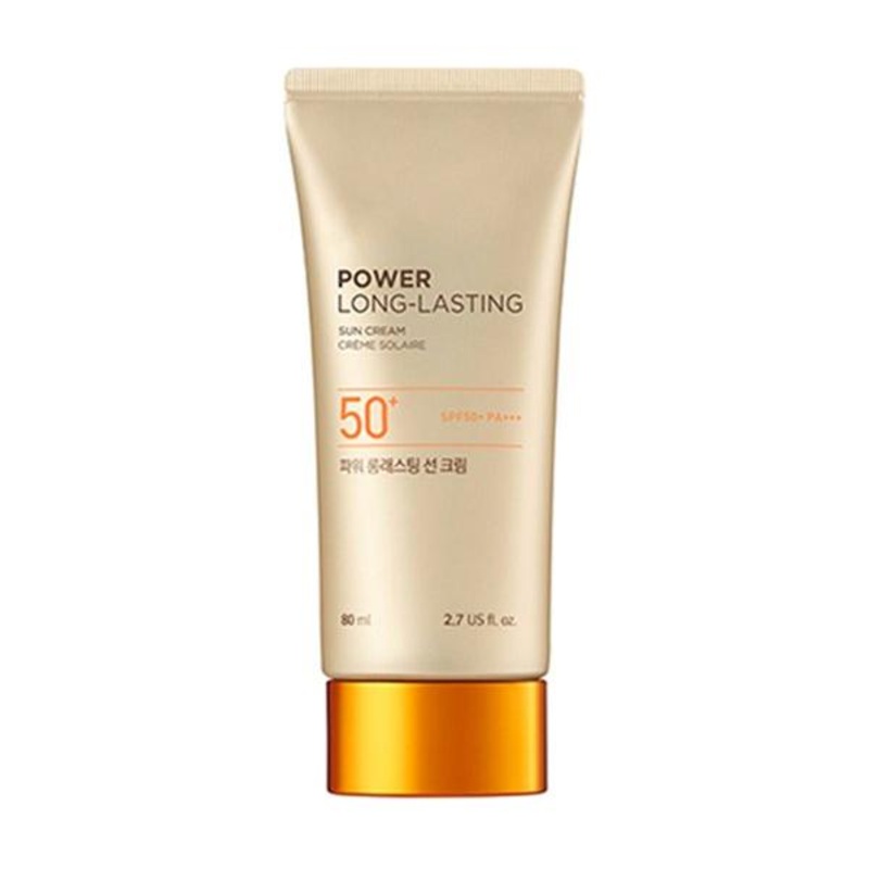 THE FACE SHOP Power Long-Lasting Sun Cream SPF50+ PA+++ – 80ml | Matte, Water-Resistant UV Protection