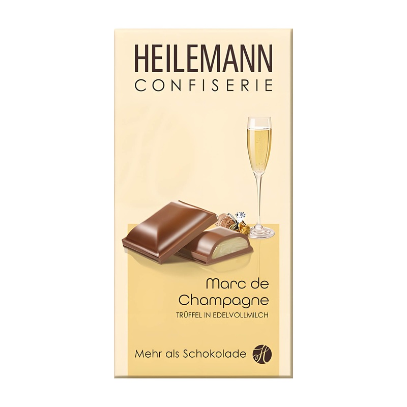 Heilemann Marc de Champagne-Truffle milk chocolate bar, 100 g