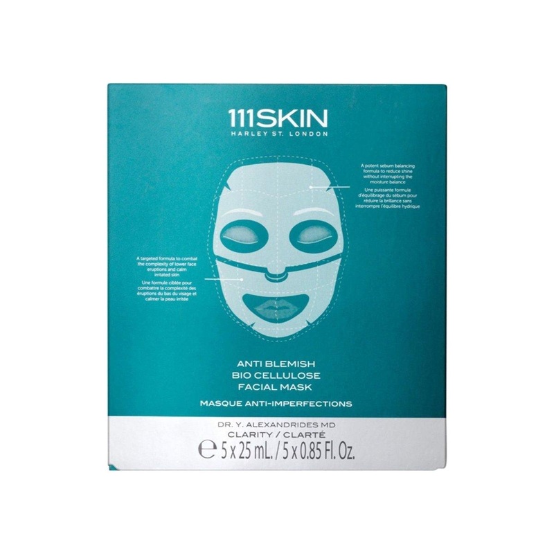 111SKIN Anti Blemish Biocellulose Facial Mask  5 Pack | Clear, Calm & Rejuvenate Blemish-Prone Skin 5 Treatments