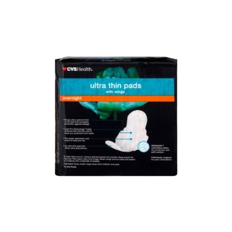 Cvs Health Ultra Thin Pads Overnight 52 Pads