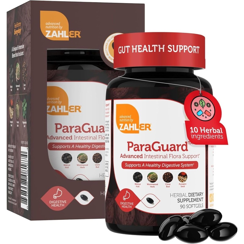 Zahler ParaGuard Advanced Intestinal Flora Support  90 Softgels | Herbal Gut Cleanse & Digestive Detox 90 Count (Pack Of 1)