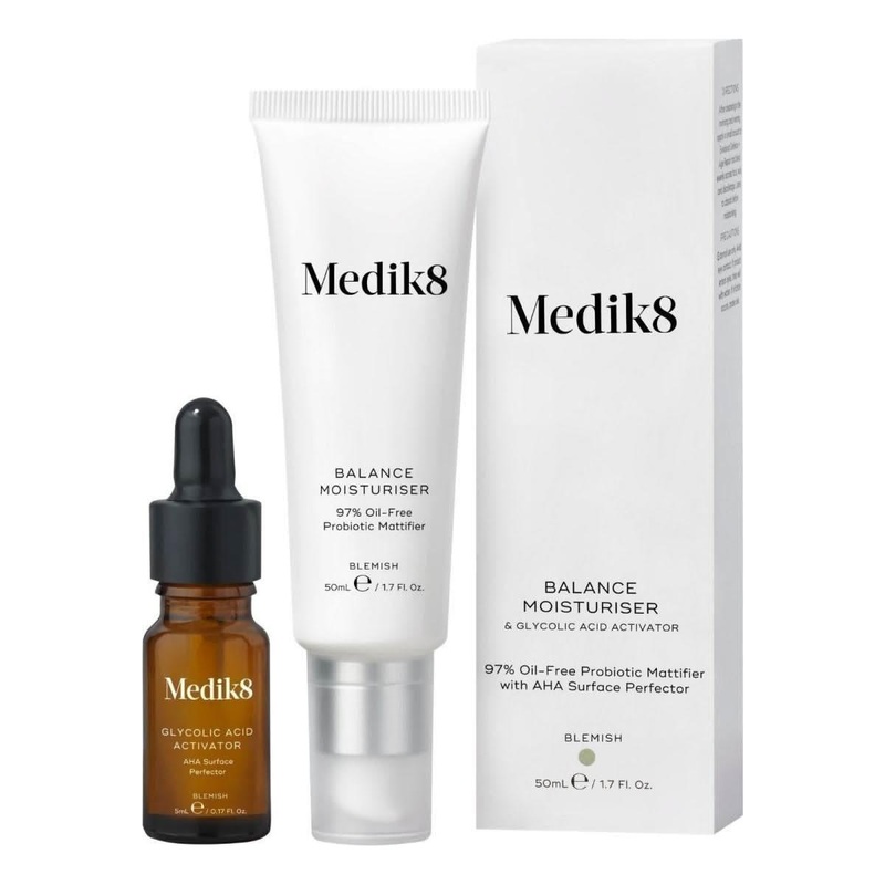 Medik8 Balance Moisturiser & Glycolic Acid Activator | Hydrating & Blemish-Fighting Duo