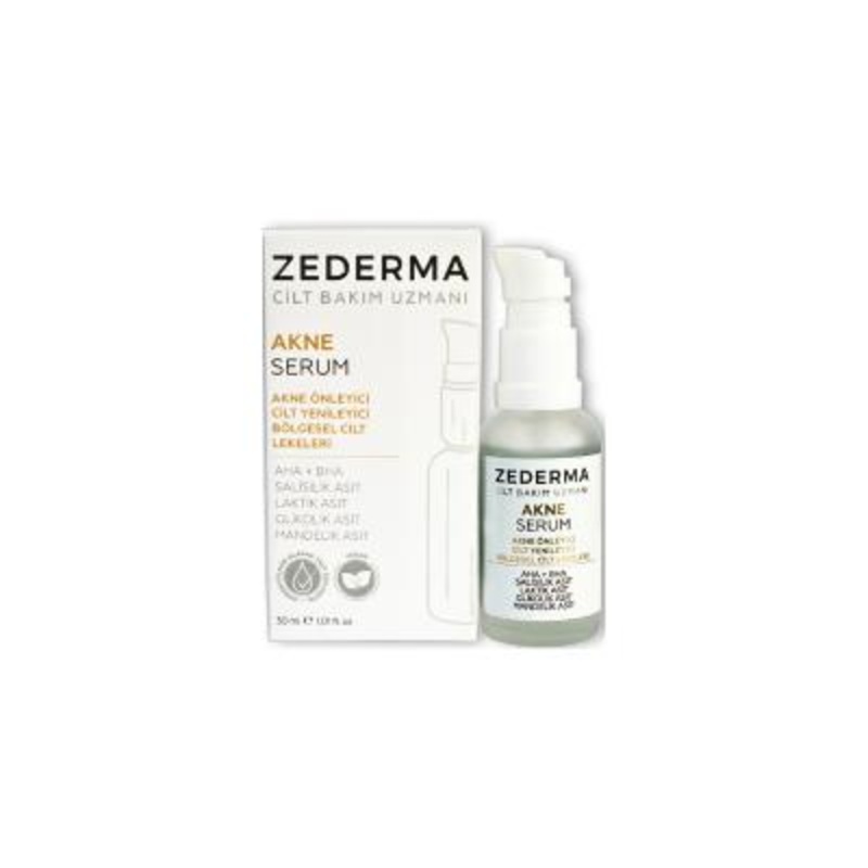 Zederma Acne Serum: AHA BHA, Salicylic, Glycolic, Lactic, Mandelic Acids – Targets Hyperpigmentation, Blemishes, Paraben Free, Skin Renewal