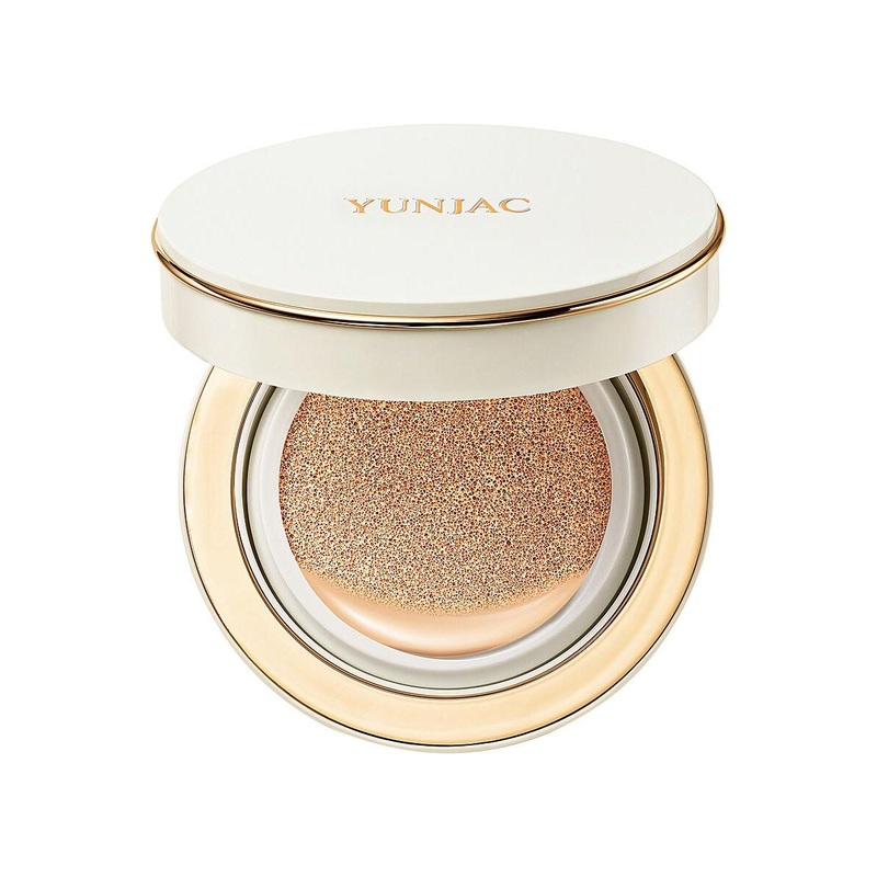 YUNJAC Long Wear Porcelain Cushion Foundation SPF50+ PA++++ – 15g x 2 | Brightening & Hydrating Coverage no 1