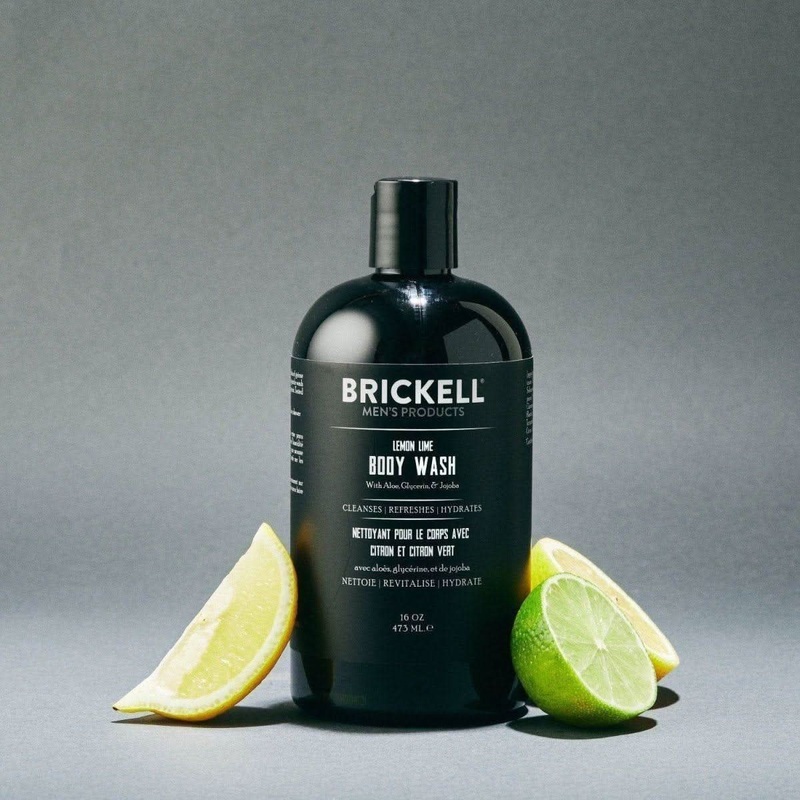 Brickell Invigorating Body Wash  Lemon & Lime  473ml | Deep Cleansing & Hydration