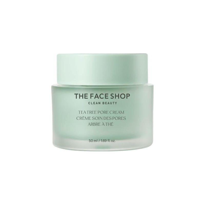 THE FACE SHOP Tea Tree Pore Cream – 50ml | Soothing & Oil-Control Moisturizer for Acne-Prone Skin