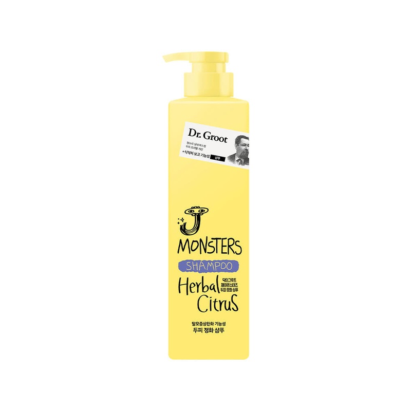 Dr.Groot J Monsters Shampoo  Herbal Citrus 400ml | Detoxifying Volcanic Ash & Sea Salt Formula for Scalp Purity & Hair Vitality