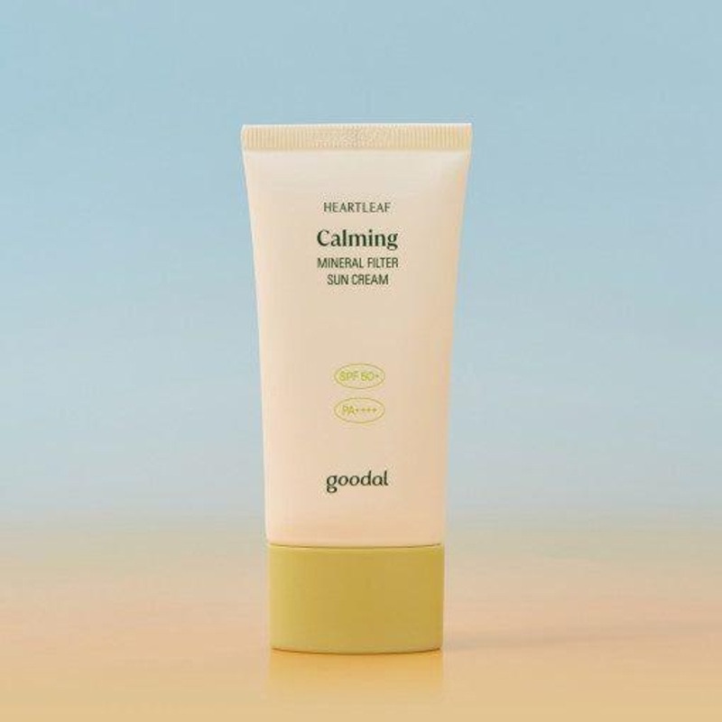 goodal Heartleaf Calming Mineral Filter Sun Cream SPF50+ PA++++ 50ml  Soothing Vegan Physical Sunscreen for Sensitive Skin