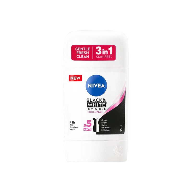 Nivea Black & White Invisible Original 48H Anti Perspirant Deodorant Stick 50ml