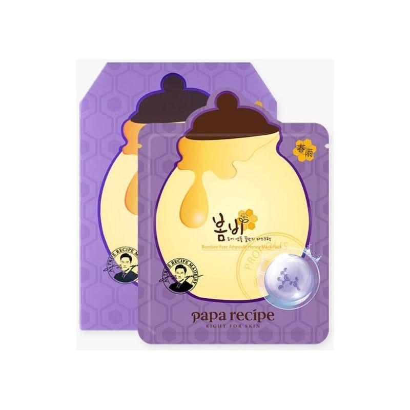 papa recipe Bombee Pore Ampoule Honey Mask Pack Set  25g x 10 pcs | Pore-Clearing, Nourishing Sheet Masks with Honey & Propolis