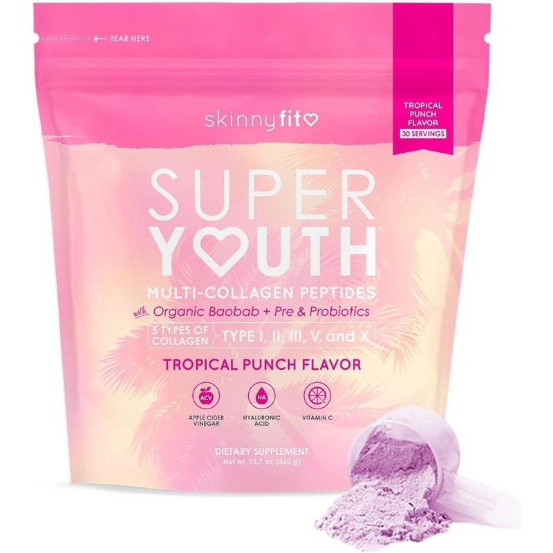 Super Youth Tropical Punch Multi-Collagen Peptides – 30 Servings | Hair, Skin, Nail & Joint Support Tropical