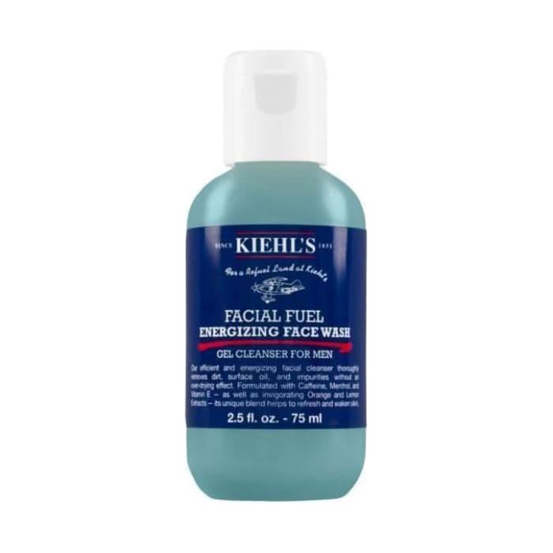 Kiehl’s Facial Fuel Energizing Face Wash for Men  75ml | Refreshing Daily Cleanser with Caffeine & Menthol