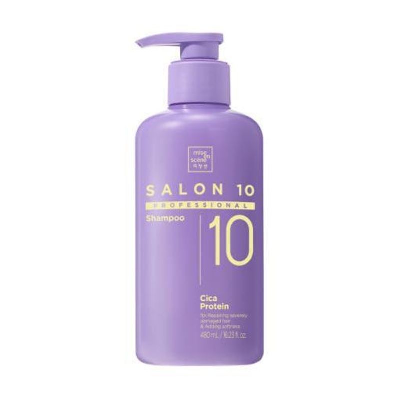 mise en scne Salon 10 Professional Cica Protein Shampoo  480ml | Repairing Care for Damaged Hair & Sensitive Scalp