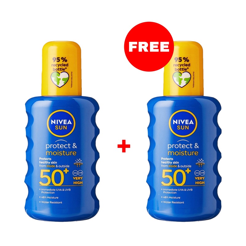 Buy 1 Get 1 FREE Nivea Sun Protect & Moisture Spray SPF50 – 200ml