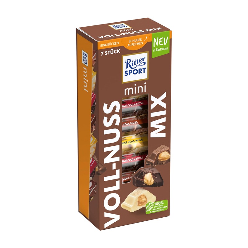 Ritter Sport Mini whole nuts mix tower, 7 Count