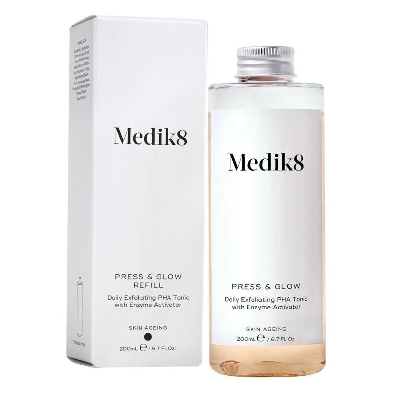 Medik8 Press & Glow Refill  200ml | Daily Resurfacing PHA Toner for Glowing, Smoother Skin