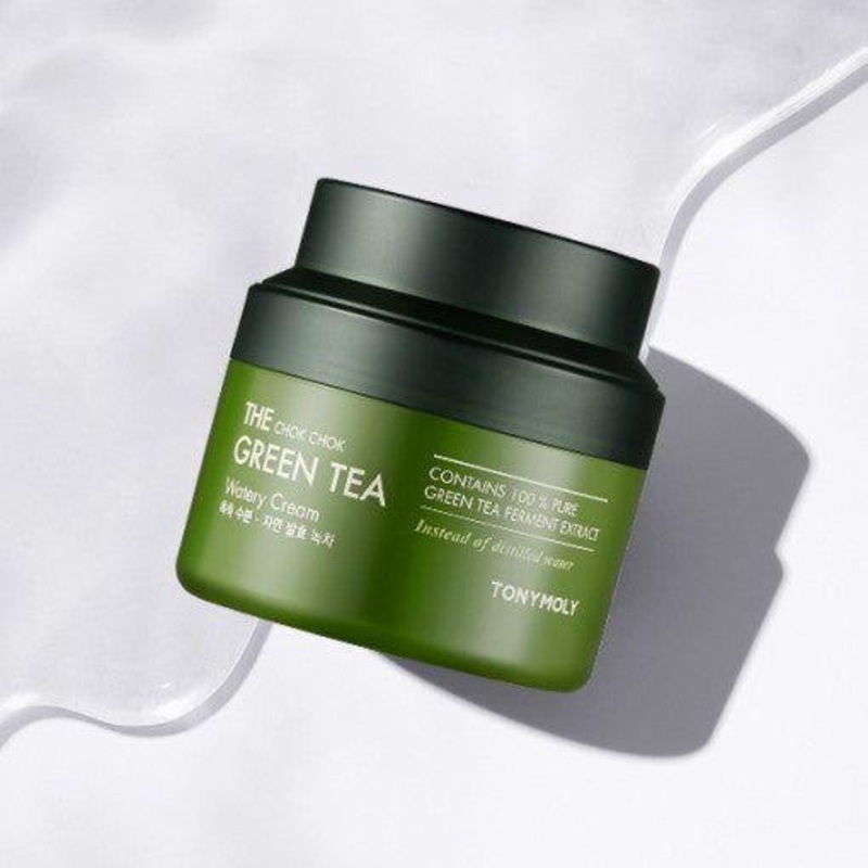 TONYMOLY THE CHOK CHOK Green Tea Watery Cream  100ml | Moisture-Rich Cream for Sensitive Skin with Cheongtaejeon