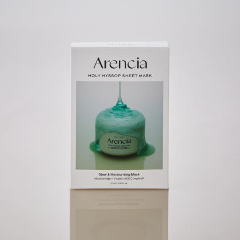 Arencia Holy Hyssop Mask Pack  27ml x 5ea | Radiance-Boosting Hydration for Glass-Like Skin