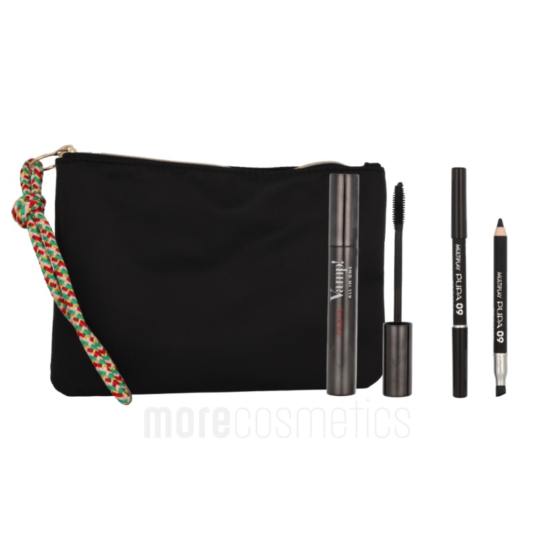 Pupa Vamp! Mascara & Mini Multiplay Set Vamp! All in One #101 Extra Black Mascara 9ml/Multiplay #09 Deep Black 0,8gr