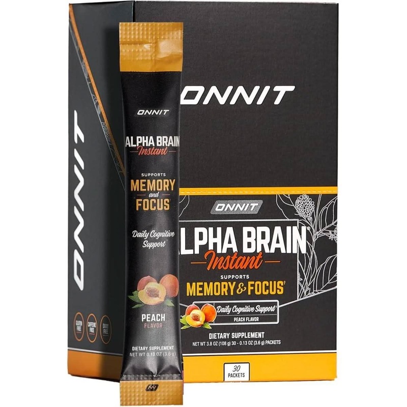 Onnit Alpha Brain Instant – Peach (30Ct Box) | Nootropic for Focus, Memory & Mental Clarity Peach