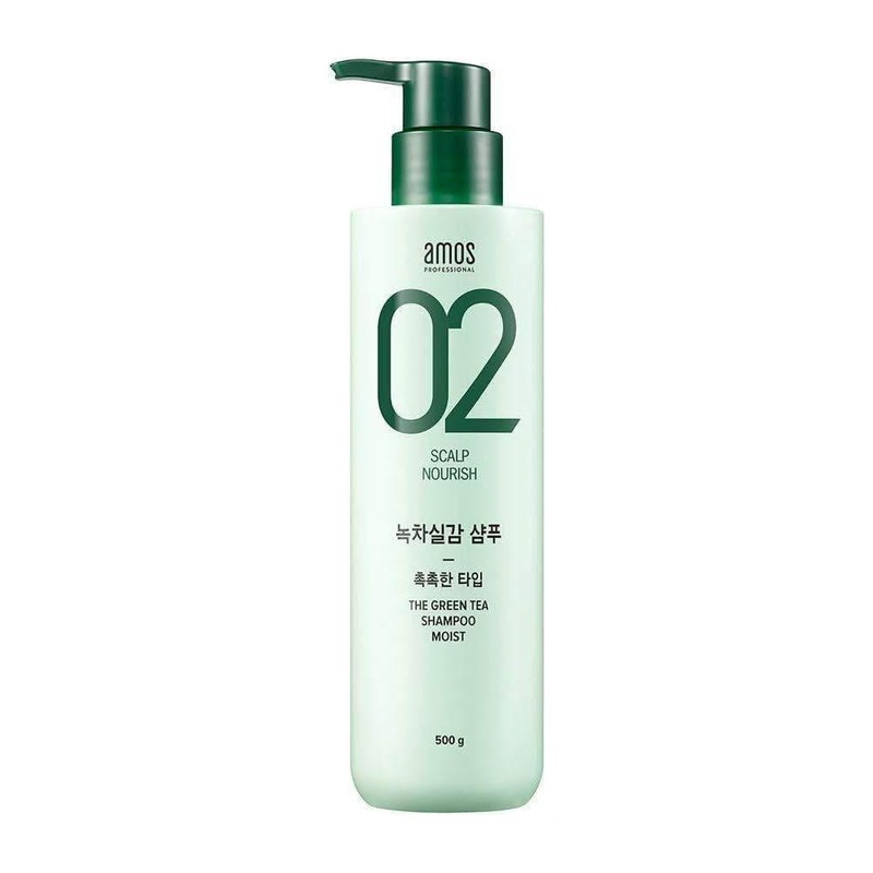 Amos Professional The Green Tea Shampoo [Moist] – 500g | Hydrating & Strengthening Scalp Care