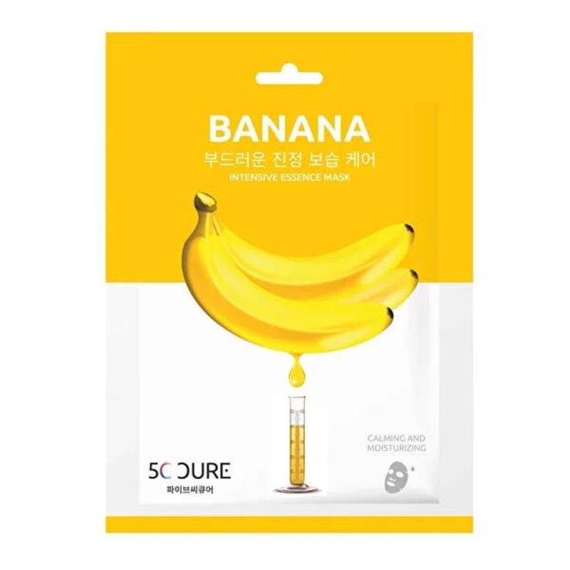 5C Cure Banana Nourishing Facial Sheet Mask – Improve Skin Texture & Elasticity – K-Beauty Ampoule Mask (25ml)