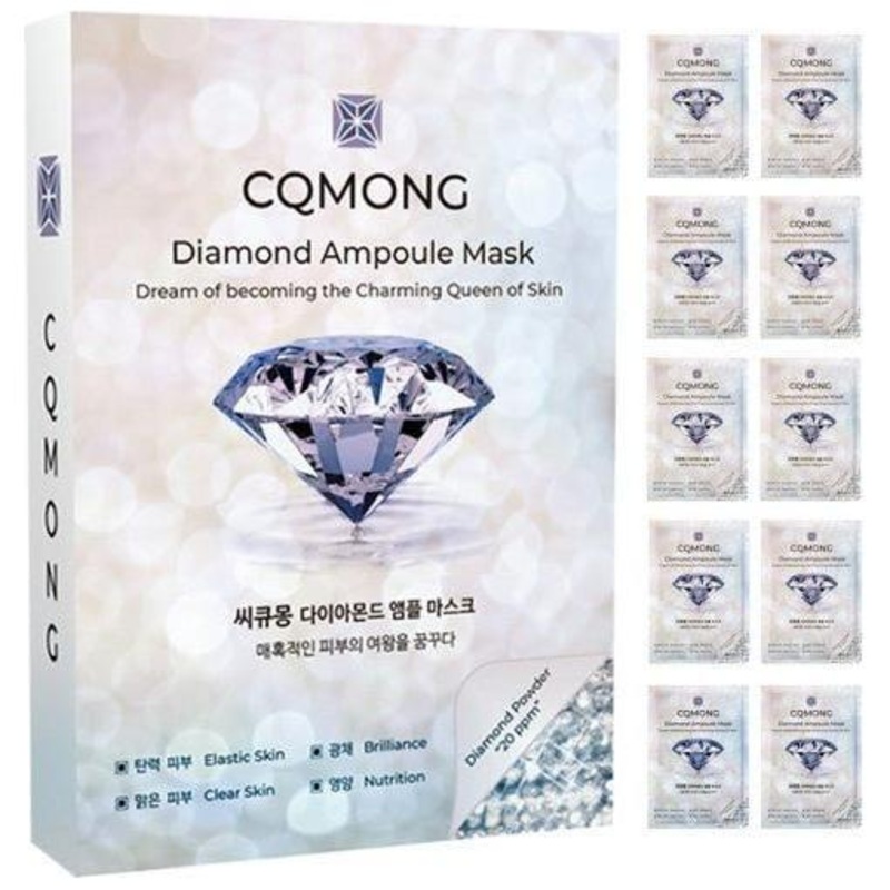 CQMONG Diamond Ampoule Sheet Mask – 30ml x 10ea | Hydration & Nourishment