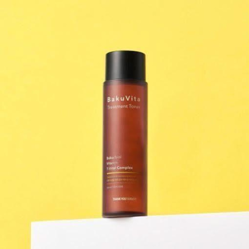THANK YOU FARMER Bakuvita Treatment Toner  200ml | Hydrating & Smoothing Toner with Bakuchiol for Refined, Radiant Skin