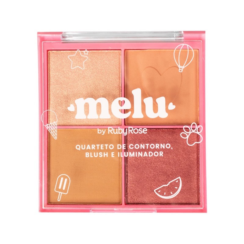 Melu quattro contour, blush and highlighter palette hb 7531-1
