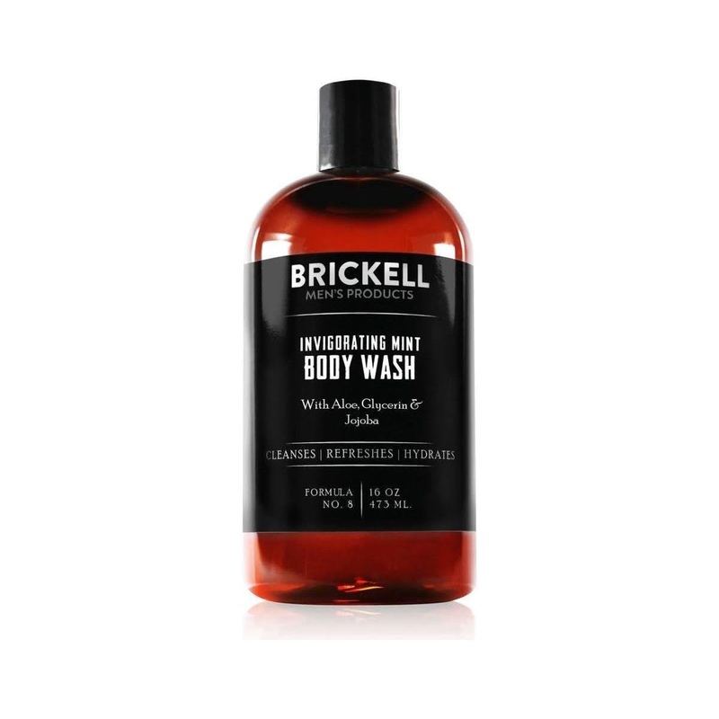 Brickell Invigorating Body Wash  Mint  473ml | Deep Cleansing & Hydration