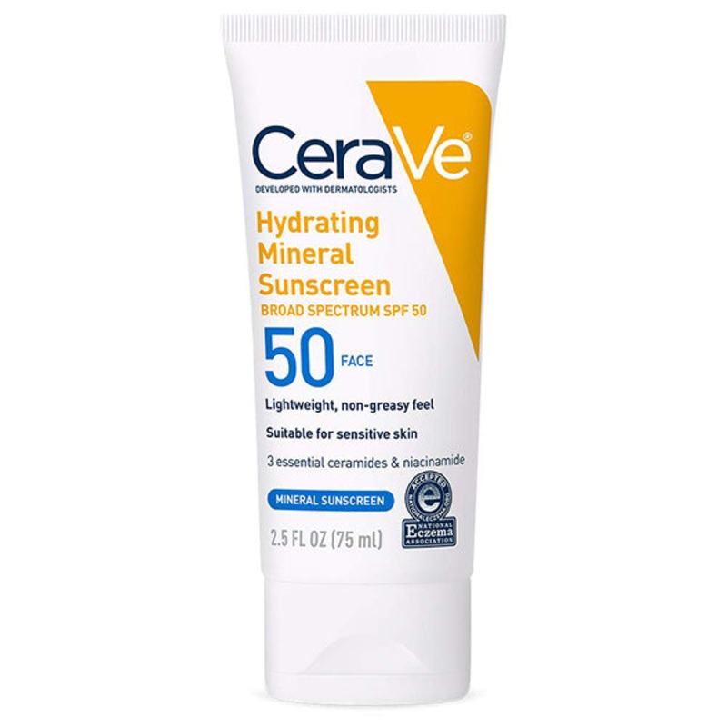CeraVe Hydrating Mineral Sunscreen SPF 50 For Face