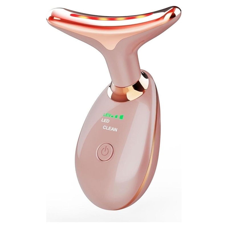 7-In-1 Deplux Rose Gold Face & Neck Massager – Multi-Light Skincare Enhancer