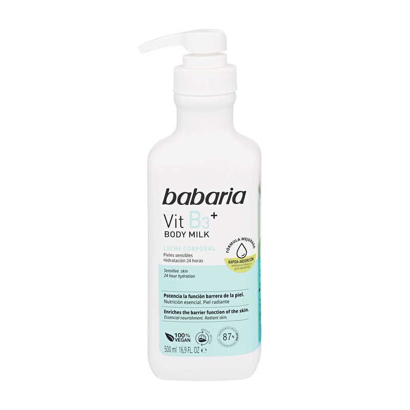 babaria Vit B3+ body milk for sensitive skin, 500 mL
