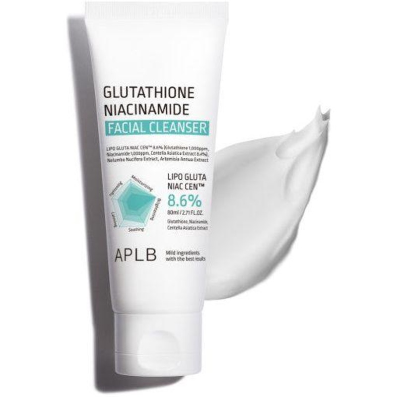 APLB Glutathione Niacinamide Facial Cleanser  120ml | Brightening & Hydrating Gentle Foam Cleanser