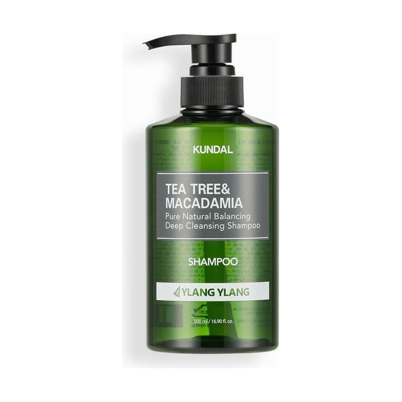 KUNDAL Tea Tree & Macadamia Pure Natural Balancing Deep Cleansing Shampoo  500ml | Ylang Ylang | Scalp Refresh & Daily Rebalance