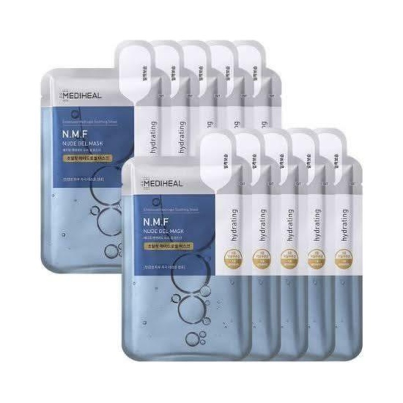 MEDIHEAL N.M.F Nude Gel Mask Sheet  10 Count | Intense Hydration & Cooling Relief for Sensitive Skin