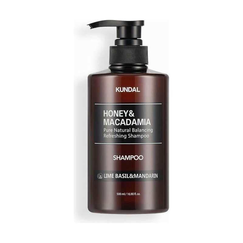 KUNDAL Honey & Macadamia Pure Natural Balancing Refreshing Shampoo  500ml | Lime Basil & Mandarin | Daily Nourishment with a Crisp Citrus-Herb Scent