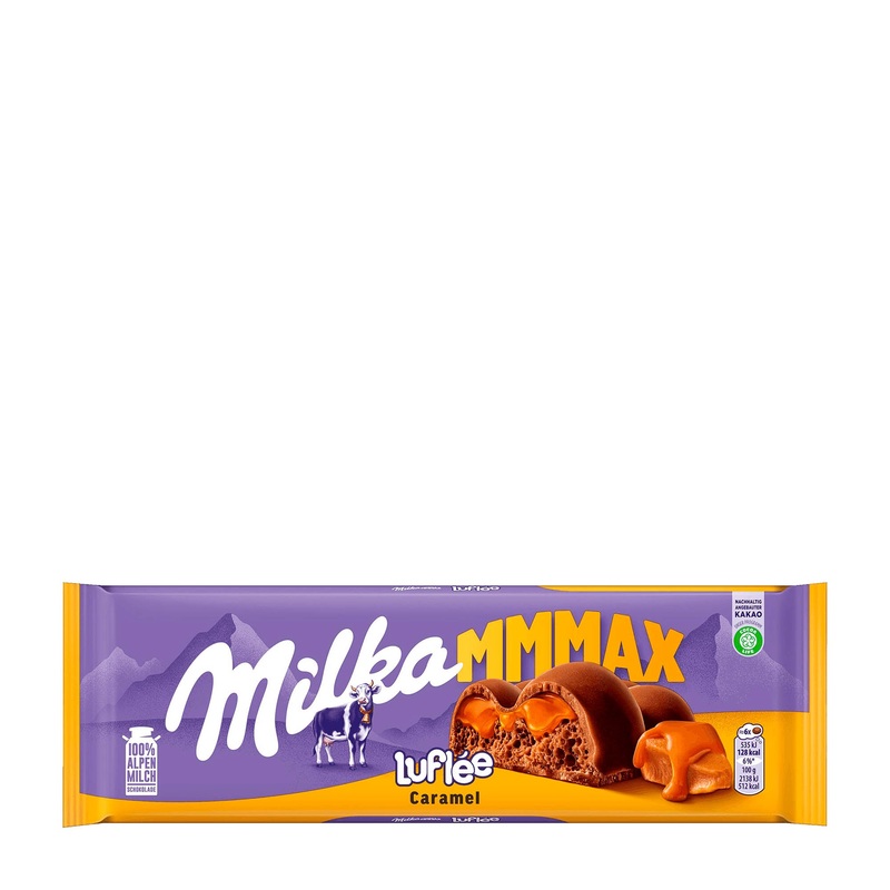 Milka MMMAX Lufle Caramel milk chocolate bar, 250 g