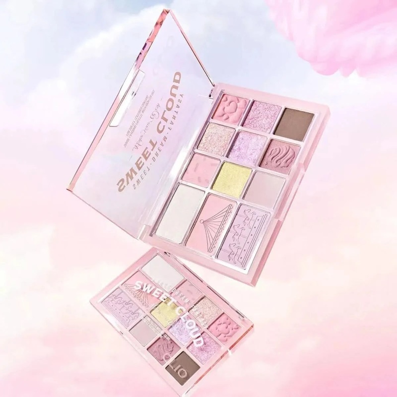 CLIO Shade & Shadow Palette 05 Sweet Cloud | Gradient Matte, Shimmer & Glitter Eye Palette