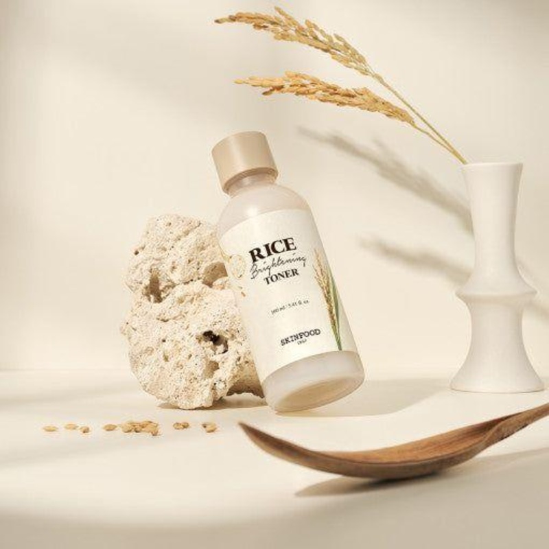 SKINFOOD Rice Brightening Toner 160ml | Hydrate & Refine Pores for a Clear, Smooth Complexion